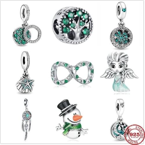 New 925 Sterling Silver Starfish Sea Shell Stork Fairy Dangle Charm bead Fit Original Pandora Bracelet DIY Jewelry For Women