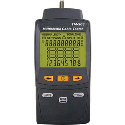 New Professional Multimedia LAN Cable Tester Network Cable Meter TM-903 Portable Handheld High Precision Network Detector