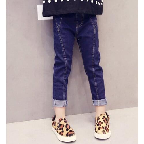 Big girls clothes 2019 childrens spring and autumn skinny pants kids casual wild jeans fashion trousers for 3 to 14 years old