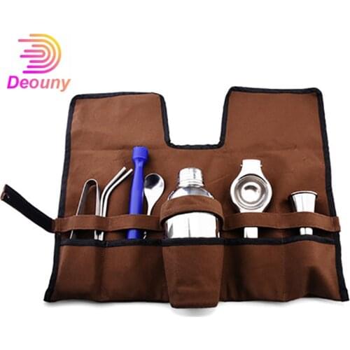 DEOUNY Professional Bartender Bag Creative Toolkit Cocktail Portable Wine Set Shaker Combination For The Bartender Portable Kit