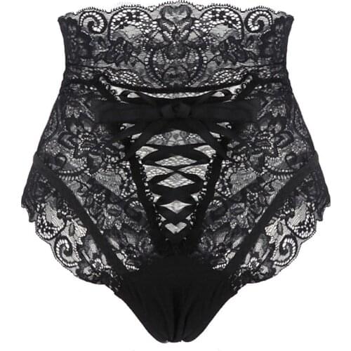 Sexy Panties Women High Waist Lace Thongs And G Strings Underwear Ladies Hollow Out Underpants Intimates Lingerie