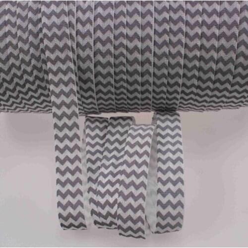 Chevron heat transfer print Fold Over Elastic 5/8inch 16mm elasticized webbing, Free shipping 50Y/lot