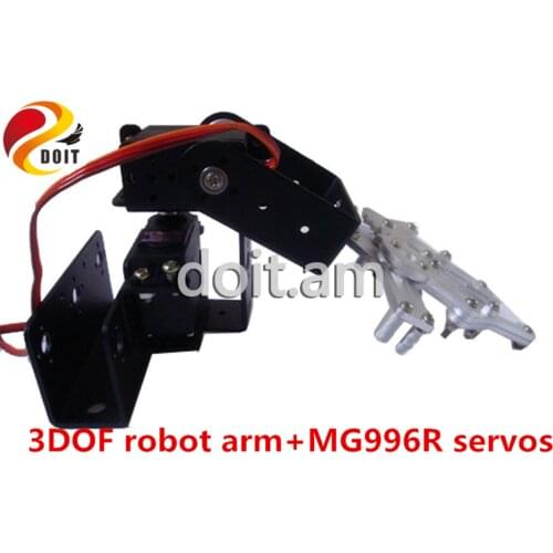 SZDOIT Metal 3DOF Manipulator 3-Axis Robot Arm With Gripper Kit 3pcs High Torque Servos Educational DIY For Arduino