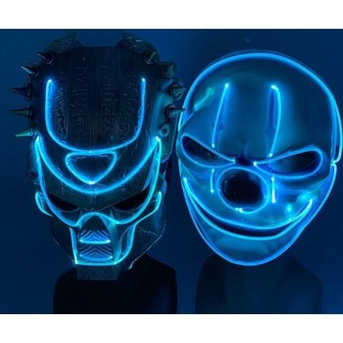 High grade Glowing LED Mask with Remote Control Rechargeable Luminous Mask Discolor Flashing Party Mask for Halloween Carnival