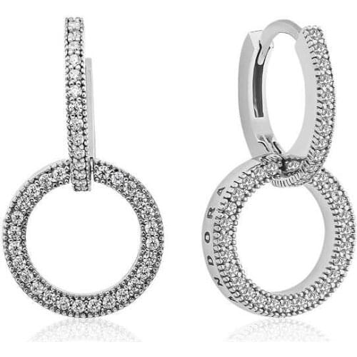 Silver Nested Past Ring Womens Earrings