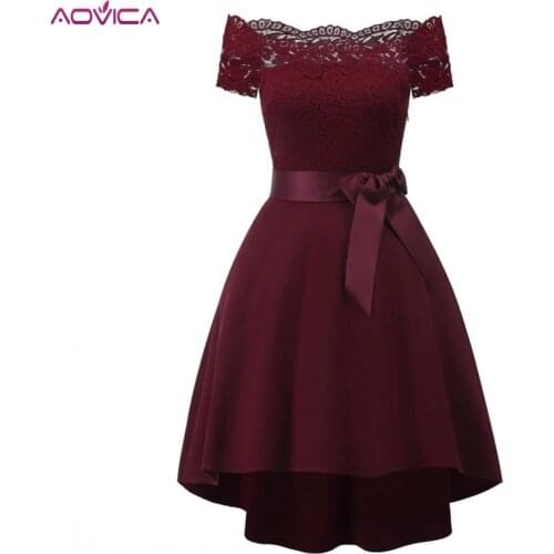 Women Black Strapless Classy Lace Dress Sashes Evening Dinner Party Retro Off Shoulder Robes 2019 Summer Swing Dresses New