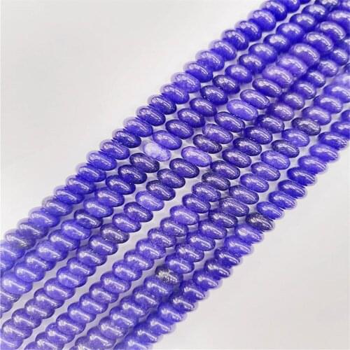 1 Strand 5x8mm Dark Blue Malay Jade Abacus Loose Beads DIY Fashion Jeawelry Making Accessories Unisex 15.5"