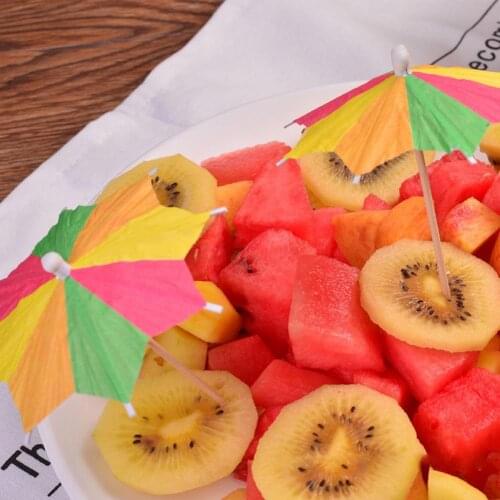 144Pcs/Box Cocktail Umbrellas Handmade Octagonal Star-Shaped Wood Disposable Parasol Sticks Party Supplies Cocktail Umbrellas