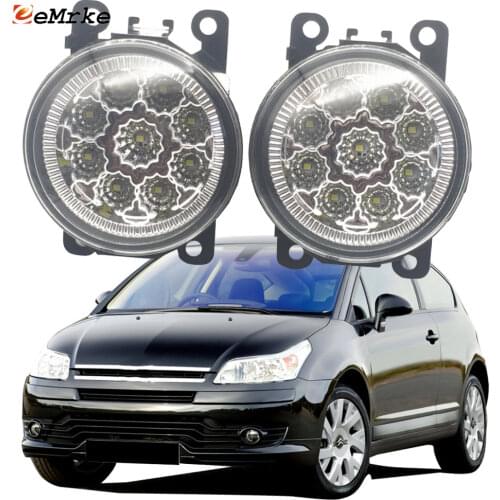 2PCS Car Styling 9-Pieces LED Fog Light Lamp for Citroen C4 Typ L 2004- facelift 2009-2011 LC LU H11 12V Halogen Fog Lights DRL