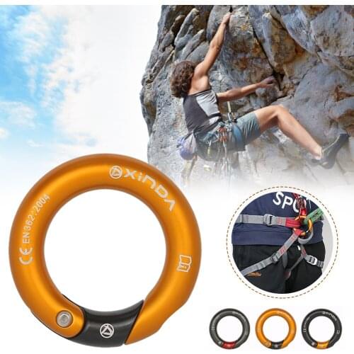 23KN Multi-Directional Gated Ring Seat Belt Load-bearing Ring for Climbing Aluminum Alloy O-Ring Connection Ring