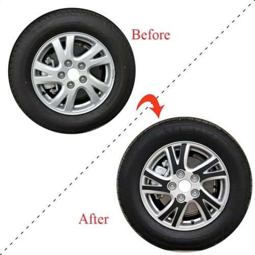 3D 4D Carbon Fiber Wheel Hub Stickers DIY Pre-cut Protective Film For FAW BESTURN B50 2011-2013 15 ihch Wheel Decal Wrap Vinyl