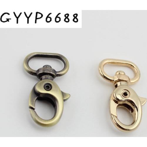 50pcs 100pc 31*17mm hardware hand bag gold swivel clasp one trigger snap hook clasp metal clip swivel dog leash