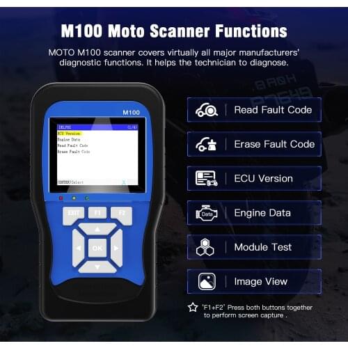 Motorcycle Fault Automatic Scanner Code Reader M100 Motorcycle Diagnostic Instrument Multifunctional Motorcycle Maintenance Tool
