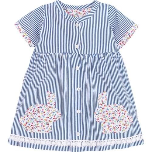 Bambino New Year 2021 Summer Dress 2-9 Years Baby Girl Stripe Childrens Clothing Costumes for Kids Girls Fancy Dress of Child