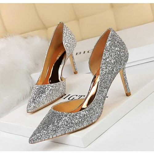 BIGTREE Luxury Heels Pumps High Shoes Womens Dress Ladies Heel Comfortable - Formal Width Black Silver Gold White Wedding Shoes