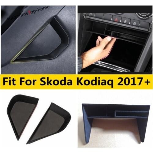 Yimaautotrims Side Center Control Storage Box Gap Plate Plastic Cover Trim Interior Accessories For Skoda Kodiaq 2017 - 2020