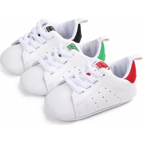 Citgeett Kids Baby Unisex Crib Shoes Lace up Soft Sole PU Casual Prewalker Casual Shoes