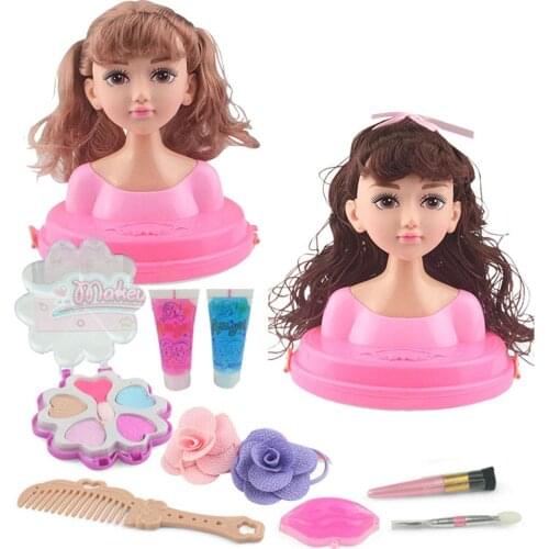 Childrens Dressing Makeup Set Simulation Dolls Girls Hairdressing Princess Dolls Toys Girls Dress Up Combs Hair girl toy