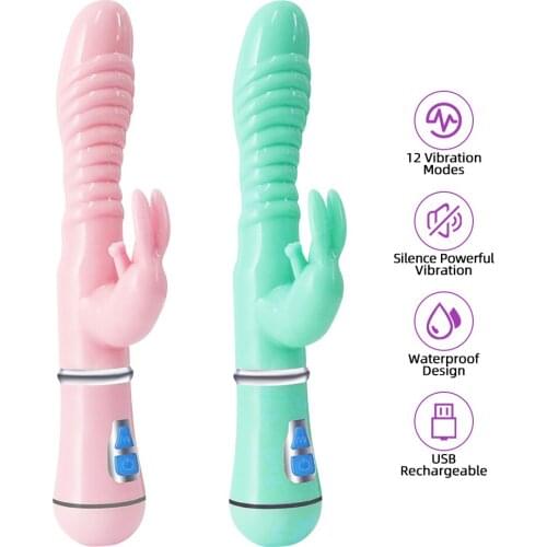12 Speeds G Spot vibrator Rabbit clitoral stimulator Erotic Dildo vibrator Double motors Vagina massage Adult sex toys for women