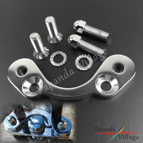 Chrome Steel Motorcycle Spring Fork Tree Handlebars Top Clamp Bar Riser Mount Clamp Adapter for Harley DNA Paughco MID-USA