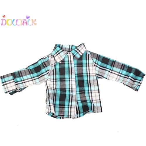 Doll Talk 1 PCS Doll Fashion Outfit Lattice Shirt Fit 18 Inch 43cm Doll Youthful and beautiful Clothes For BJD Russian Doll