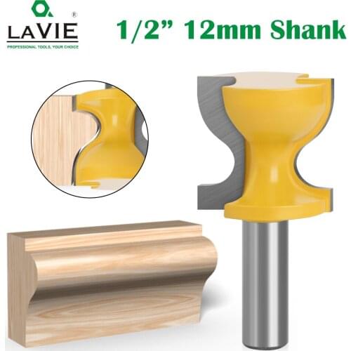 LAVIE 1pc 12mm 1/2" Window Sill Door Pull Edge Router Bit C3 Carbide Tipped Edge End Mill Chair Stool Milling Cutters MC03043