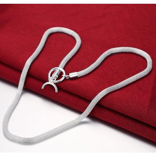 Hot new 925 Sterling Silver Necklaces for women fine Jewelry 20 Inches Simple Network Fashion Christmas Gifts wedding party