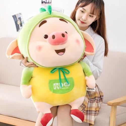 55/66cm Cute Pig Plush Toys Stuffed Chinese zodiac Pig Doll Soft Lovely Cartoon Animal Pillow for Children Girls Birthday Gifts