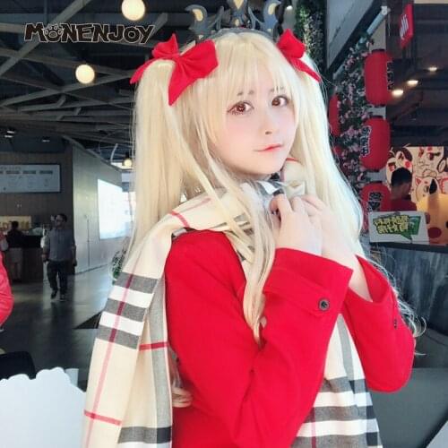 Monenjoy Fate Grand Order Ereshkigal Cosplay Wig FGO The Goddess of the Netherworld Rin Gold Twin Tail Cos Hair