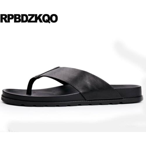 Outdoor Sandals Leather Slides Flip Flop Designer Shoes Men High Quality Sport Summer Slippers Fashion Black 2018 Soft Native