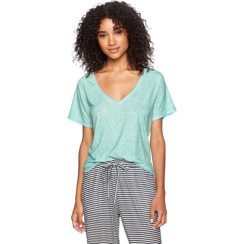 Neatie kiddie Summer Casual Tshirt Women Tops Street Home Night Wear Loose Elastic V-neck T-shirt Female Clothes