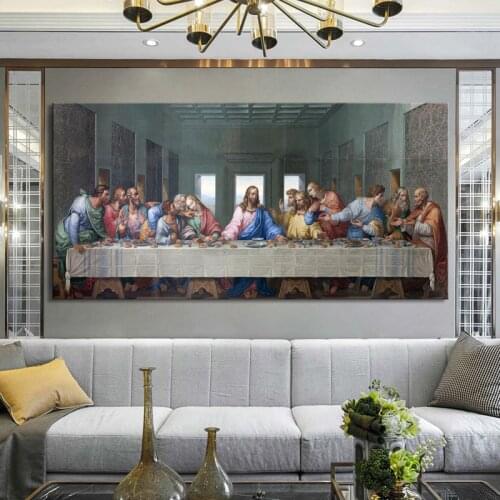 Leonardo Da Vincis The Last Supper Posters and Print Wall Art Canvas Painting Famous Painting Art for Living Room Cuadros Decor
