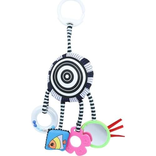 Baby Stroller Crib Pram Bed Hanging Plush Toy Cartoon Teether Haha Mirror Cute Appease Soothing Good For Vision Development
