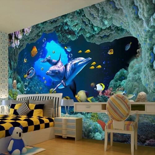 Custom 3D Photo Wallpaper Underwater World Wall Painting Wallpapers For Living Room Bedroom Children Room Mural Home Decoration