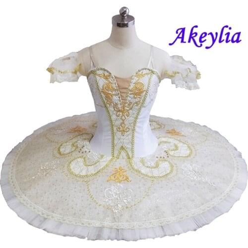 Nutcracker professional Ballet Tutus YAGP Costumes performance White tutu Green Decoration Classical Tutu Skirts for girl JN9097