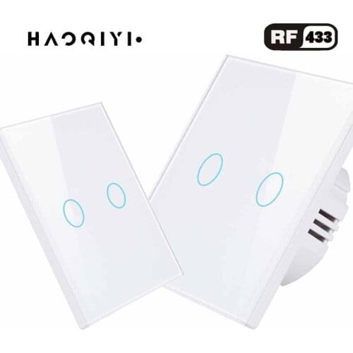 HAOQIYI RF433 remote control, 2-button touch, light switch