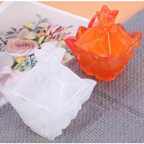 Cut surface diamond jewelry storage box mold jewelry box silicone mold diy crystal epoxy resin mold