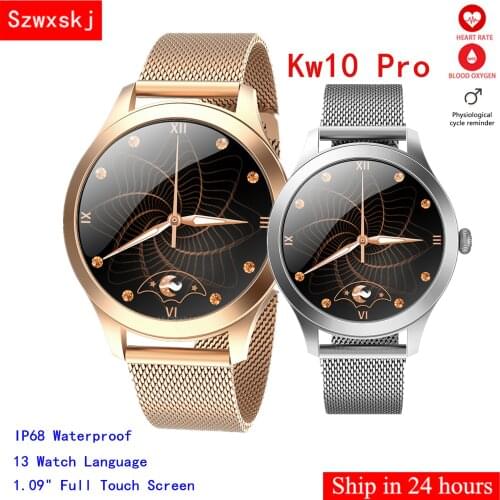 KW10 Pro Smart Watch Women Full Touch IP68 Waterproof Bracelet Heart Rate Monitor Sleep Monitoring Smartwatch For Women vs KW20