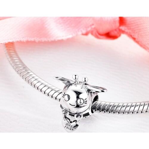 Fit Pandora Bracelets Bee Mine Charms 925 Sterling Silver Original Beads for Women DIY Jewelry Making