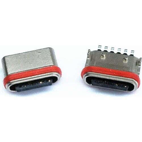 IPX7 SMT USB 3.1 waterproof Type-C 16pin female connector For Mobile Phone Charging port Charging Repair Socket four feet plug