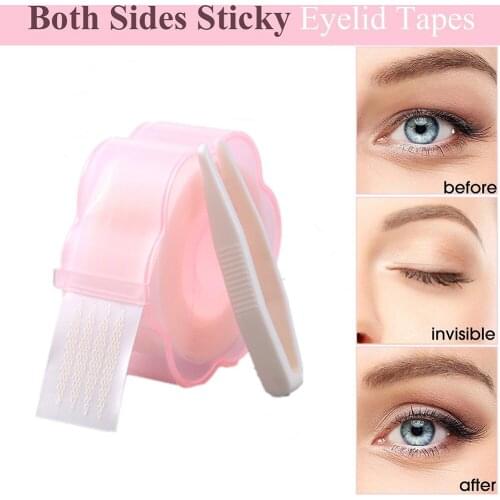 300Pcs/box Big Eyes Make Up Eyelid Sticker Double Fold Self Adhesive Eyelid Tape Stickers S/L Makeup Clear Beige Invisible Tool