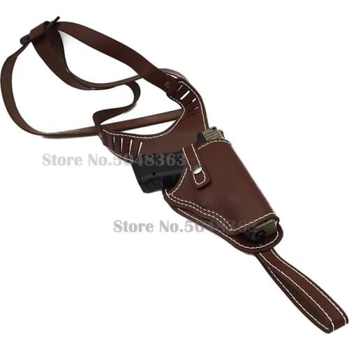 Heavy Duty Hunting Tactical Shoulder Holster Pouch Lightweight Chest Brown Leather Pistol Gun Holster