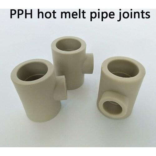 PPH Hot Melt Pipe Joints Water Supply Pipe Fittings Equal Tee Connectors Plastic Joint Irrigation Water Parts 1 Pcs