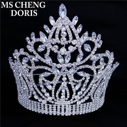 Top Wedding Crown Hair Jewelry Bridal Headpiece Woman Rhinestones Zircon Tiaras Bride Party Crowns Wedding Hair Accessories