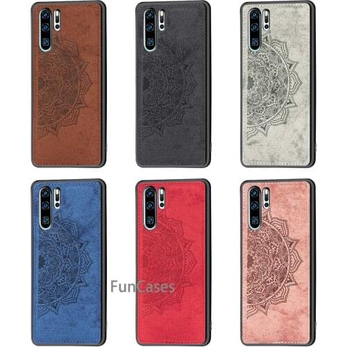 Mandala Case Ultra-thin Canvas Silicon Phone Case For Huawei P30 Pro Fabric Cloth Texture Cover for Huawei P30 Pro Case