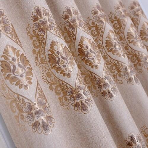 High-end Nordic Hot Silver Cotton Thickened Curtains for Living Room Bedroom Jacquard Blackout Luxury Curtains Custom