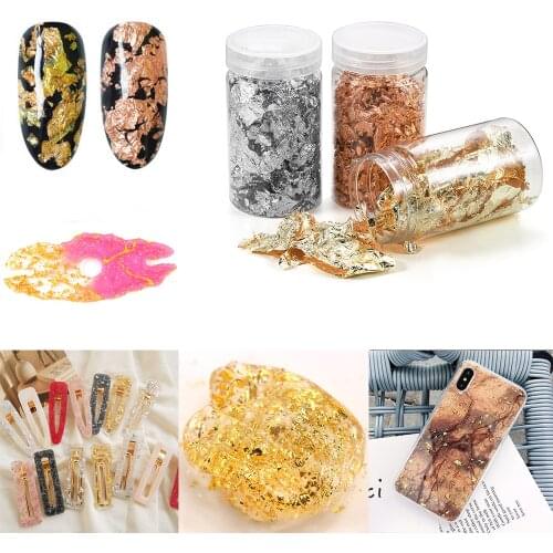 Gold Foil Decorative Paper Resin Mold Fillings Shiny Sequins Glitters Filling Materials for Resin Jewelry Making Art Decoration