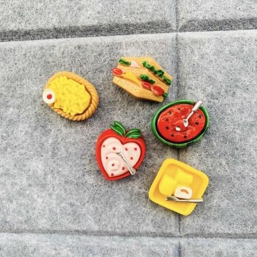 5PCS Fruit Thumbtack Decoration Push Pins Dessert Simulation Creative Pushpins Color Bulletin Board Photo Pins Binding Supplies