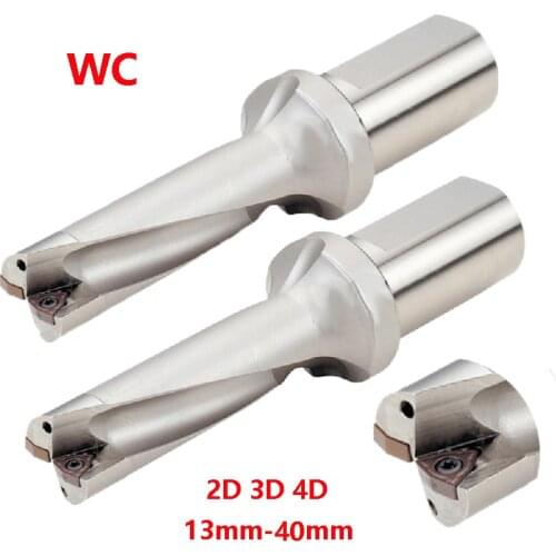Factory Outlet U Drill WC Indexable 2D 3D 4D Drill Bit C25 C32 WC03 WC05 WC04 WC06 CNC 13mm-40mm High Quality Drilling