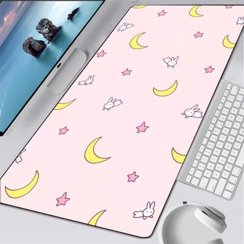 Mairuige Large Anime Pink Mousepad Gamer Cute Kawaii Girl MousePad Rubber Locking Edge Fashion Laptop Notebook Desk Mat Gift Xxl